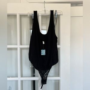Free People Black Bodysuit
